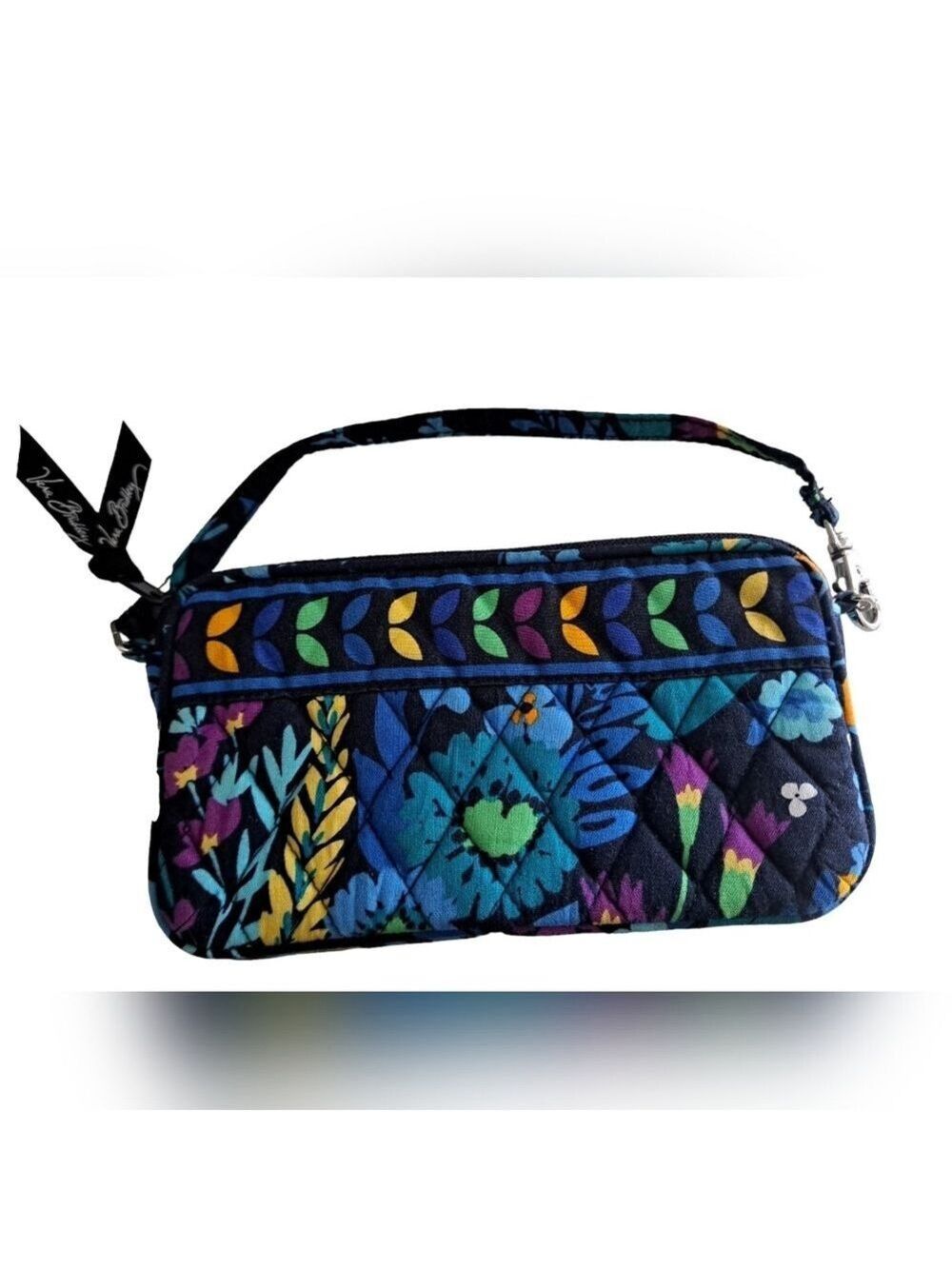 VERA BRADLEY midnight garden wristlet wallet purse quilted floral expandable - Picture 1 of 9